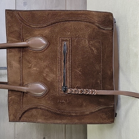 Celine Phantom Brown Leather Suede Tote Shoulder Bag Handbag - Picture 2 of 14